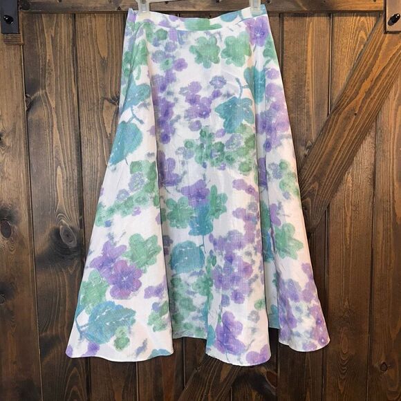 Ann Mashburn Floral A Line Side Zip Floral Skirt - Picture 2 of 4